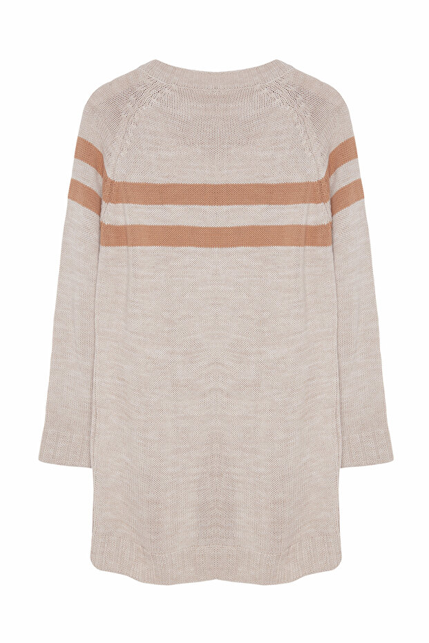 Kamienny sweter w podwójne paski TCTAW22AK0102 - 7