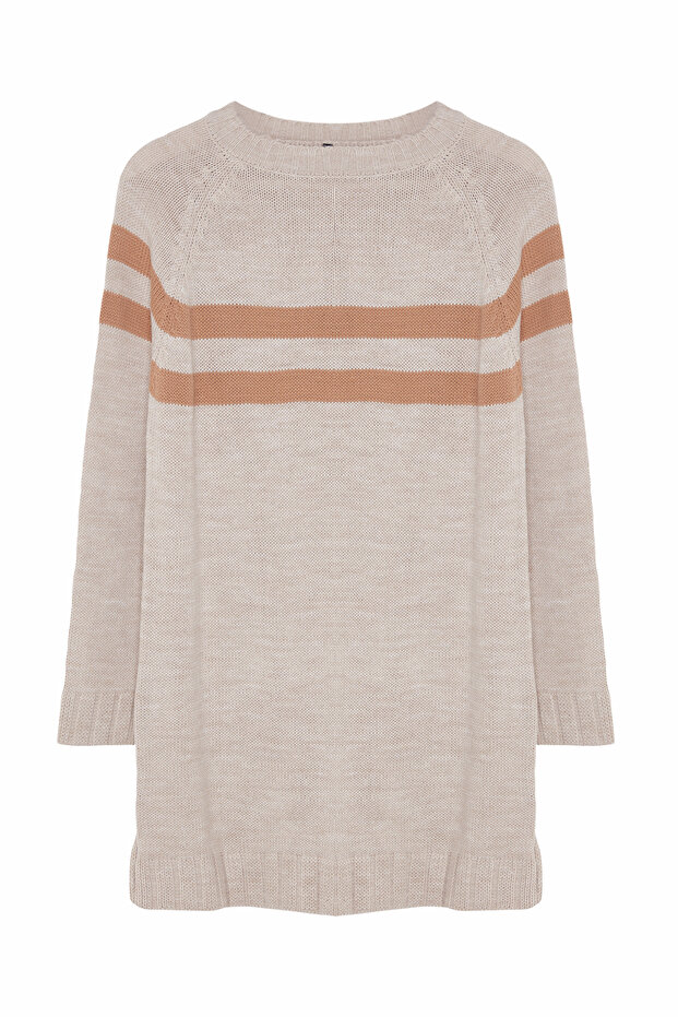 Kamienny sweter w podwójne paski TCTAW22AK0102 - 6