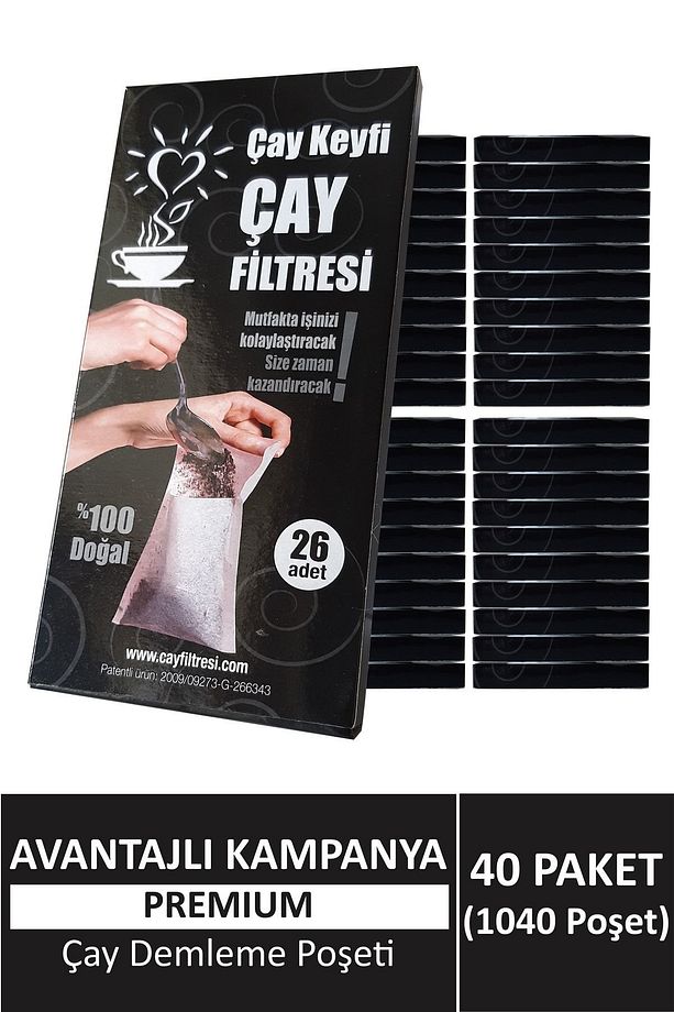 40'lı Paket 1040 Poşet Çay Demleme Poşeti (ÇAY FİLTRESİ) - 1