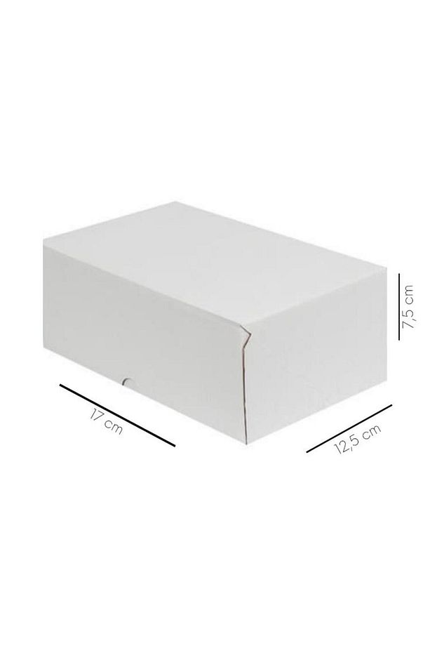 17x12,5x7,5 Cm Beyaz E-ticaret Kutusu Yapıştırma Kutu 4 Nokta 10 Adet - 3