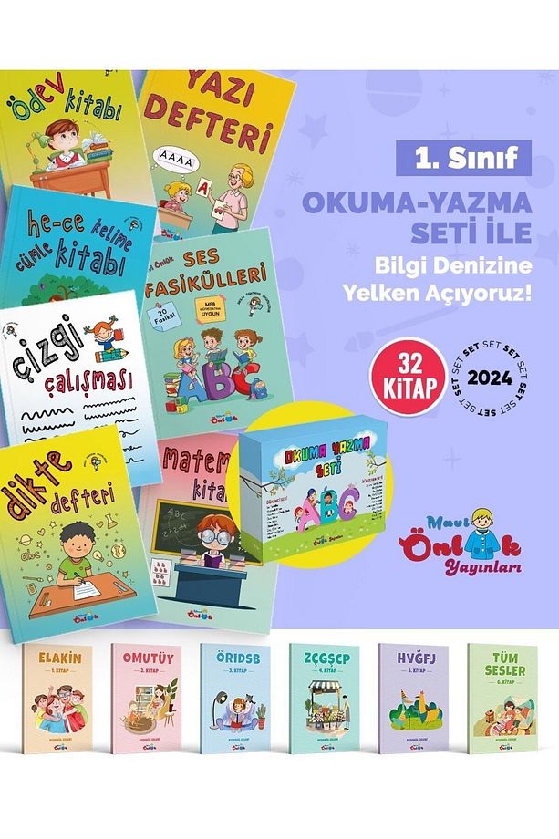 Elat 1. Sınıf Okuma Yazma Seti | 32 Kitap - 5.6.7. Yaş - Kollektif - 5