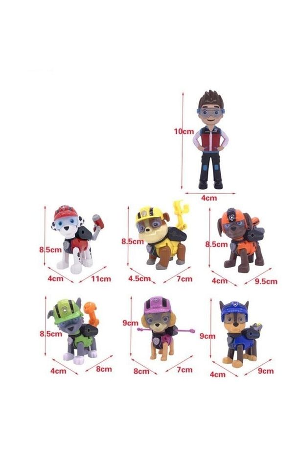 Paw Patrol 7 Li Figür Seti, Chase, Marshall, Zuma, Rubble, Skye, Rocky Ve Ryder - 4