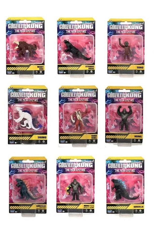 MN313000 Godzilla X Kong Mini Fiğür 5CM Dokuzlu Godzilla Set Bir Arada - 1