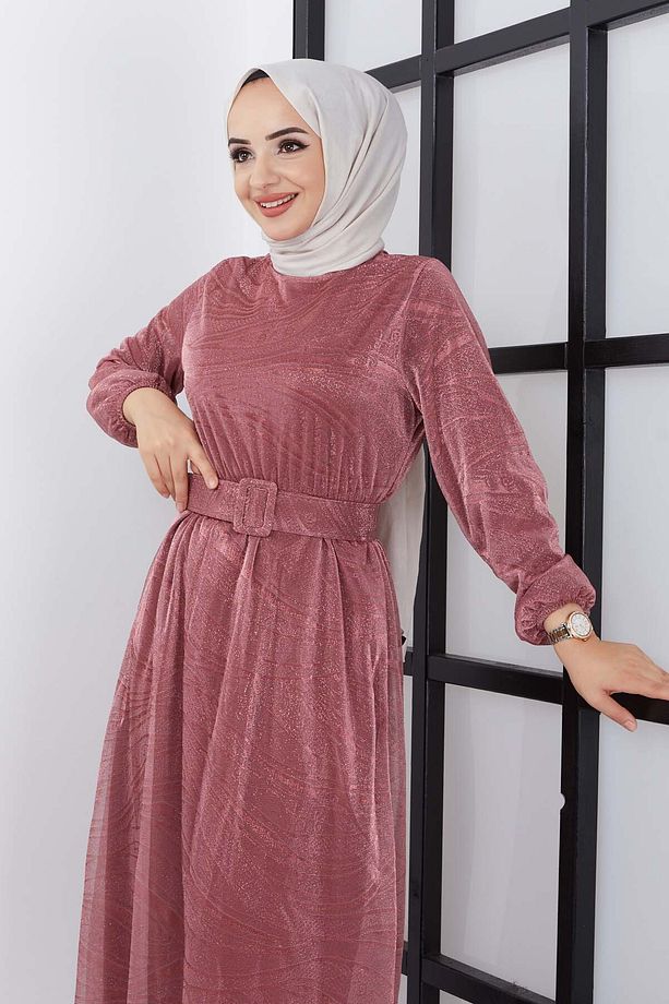 Parla Simli Abiye - Gül Kurusu - 6