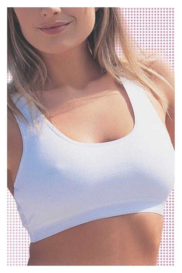 Women's White Sports Bustier Q3456