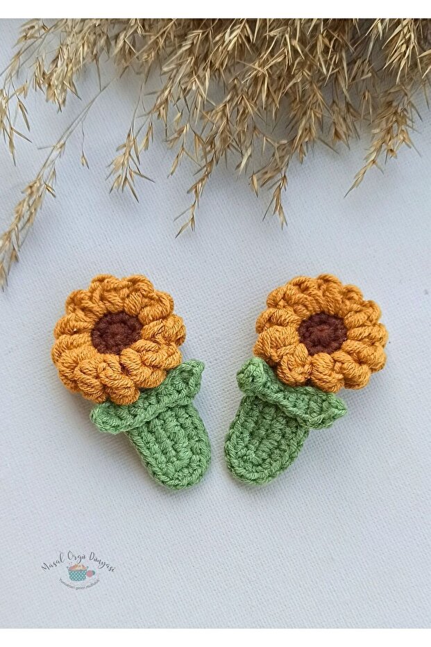 Snap Closure Sunflower 4 Cm Niche Hair Accessory Hairpin 4 Cm (1 Pair)
