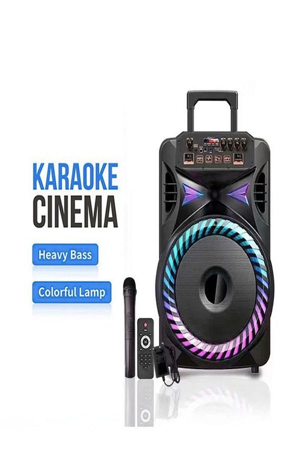 40 WATT Bluetooth Hoparlör Şarjlı Taşınabilir Karaoke Sistemi + Mikrofon + Kumanda - 2