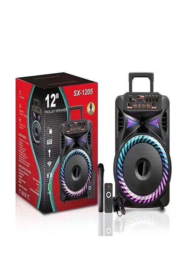 40 WATT Bluetooth Hoparlör Şarjlı Taşınabilir Karaoke Sistemi + Mikrofon + Kumanda - 1