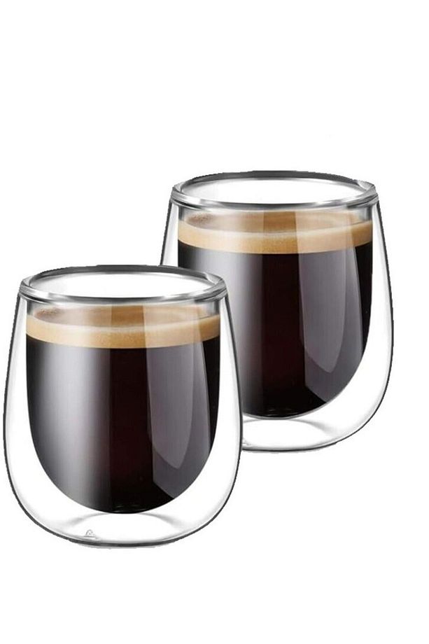 "Büyük Keyif: 250ml Çift Cidarlı Americano ve Latte Mojito ve Kokteyl Bardak Seti" - 2