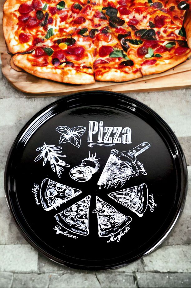 22 No Pizza Tabağı Tepsisi Supla Pasta Tabağı Servis Tabağı 22cm - 3