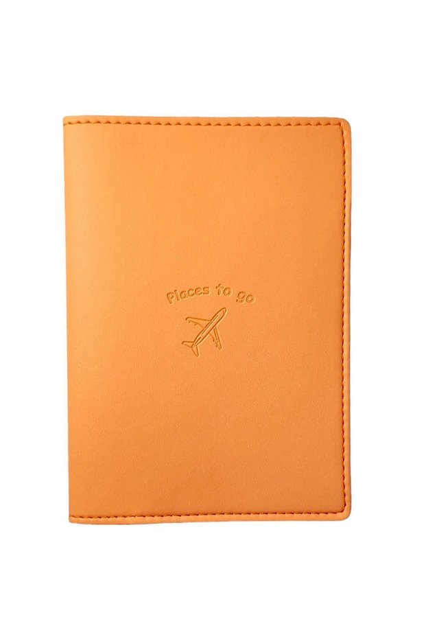 Acar Mira Thermo Leather Passport Case Passport Holder Travel Wallet Light Orange