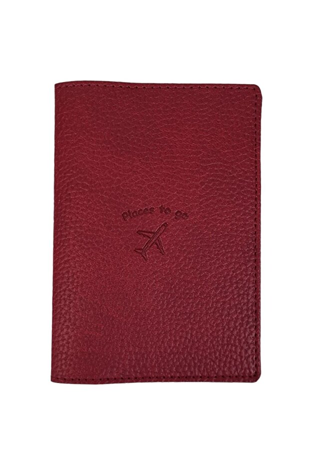 Acar Mira Thermo Leather Passport Case Passport Holder Burgundy