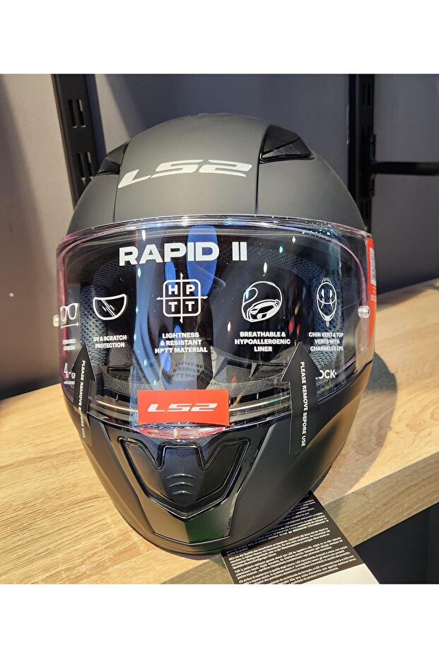 Rapid 2 Solid Mat Siyah Kapalı Kask M Beden - 1