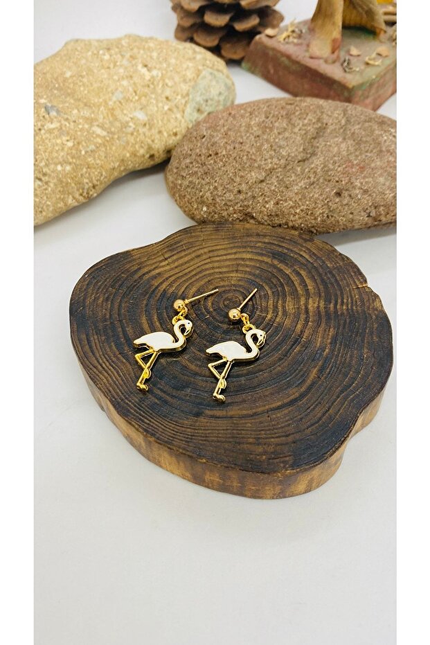 Handmade Ethnic Authentic Hippie Bohemian Lacquer Coated Enamel Swan Earrings