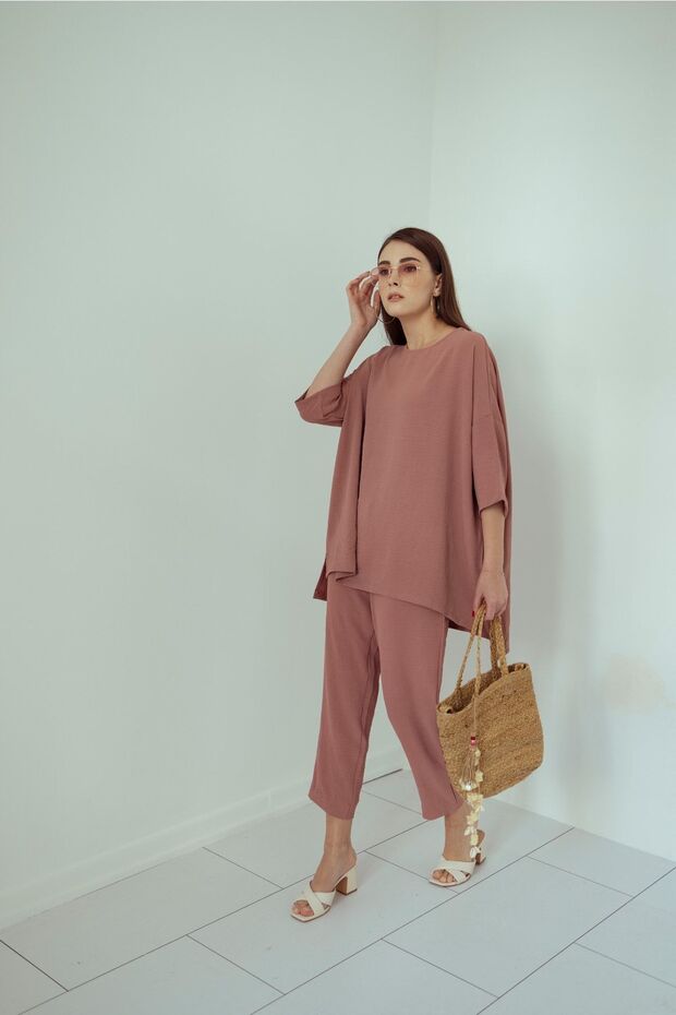 Gül Kurusu Keten Viskon Comfort Ikili Takım - 7