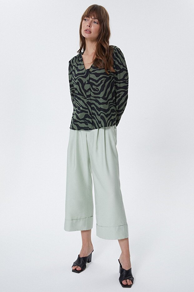 Desenli Bayan Gömlek - 3