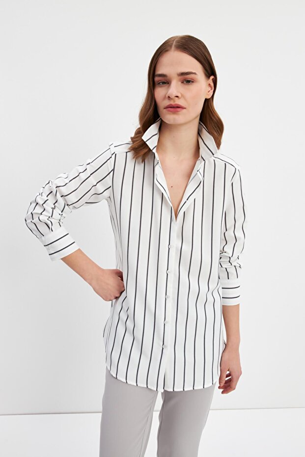 Μαύρο ριγέ πουκάμισο - Basic Model - 3