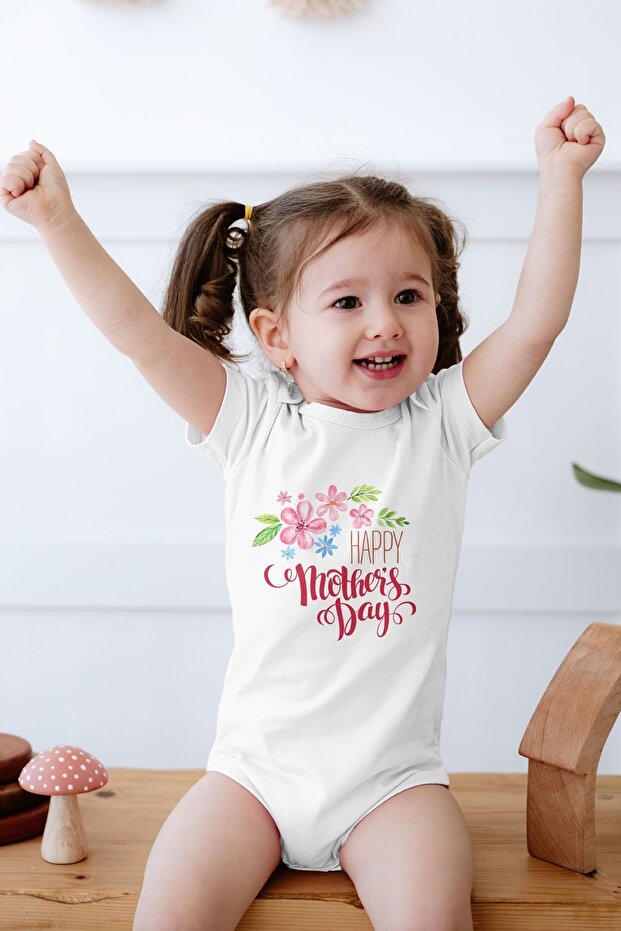 Mother's Day 100% Cotton Short Sleeve Baby Bodysuit
