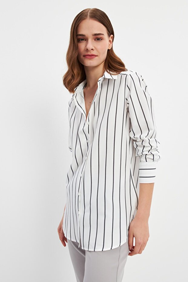 Μαύρο ριγέ πουκάμισο - Basic Model - 1