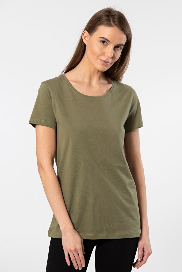 100% Cotton Zero Collar Short Sleeve Women's T-Shirt