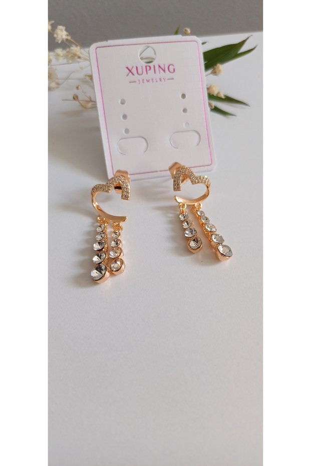 Steel Earrings Women's Xuping Heart Earrings 316 L Steel Color Throw Free Guaranteed Antiallergic Cartilage