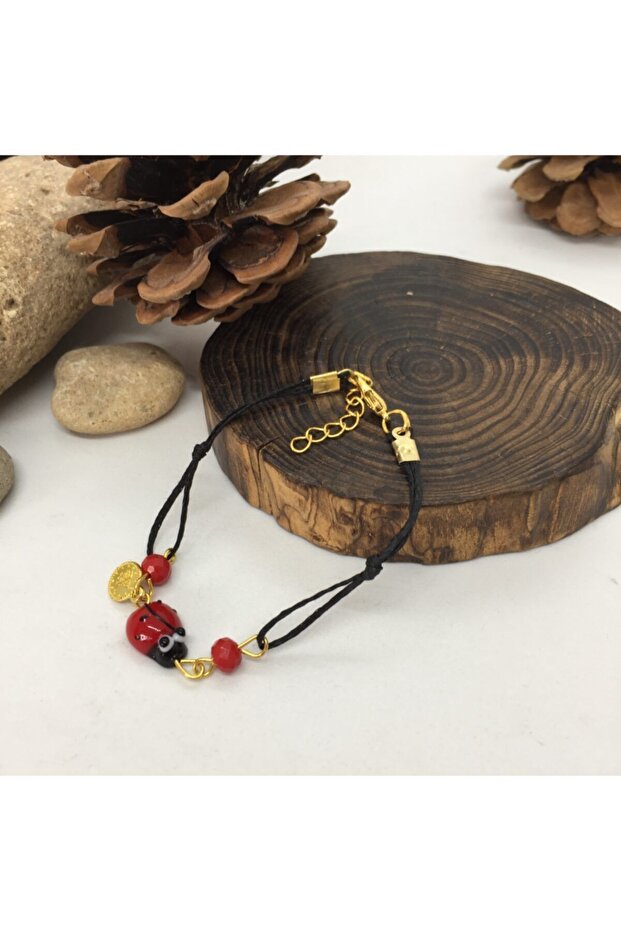 Handmade Ethnic Authentic Bohemian Hippie Glass Ladybug Bracelet