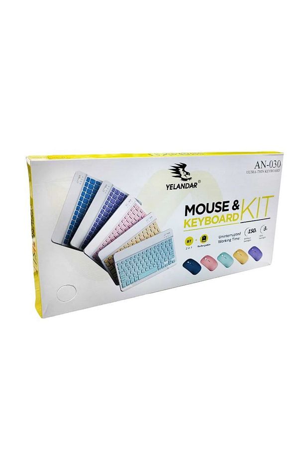 Lenovo Tab M10 Plus 3rd Gen TB125FU Uyumlu Klavye Mouse Set Kablosuz Bluetoothlu Set Pembe - 2