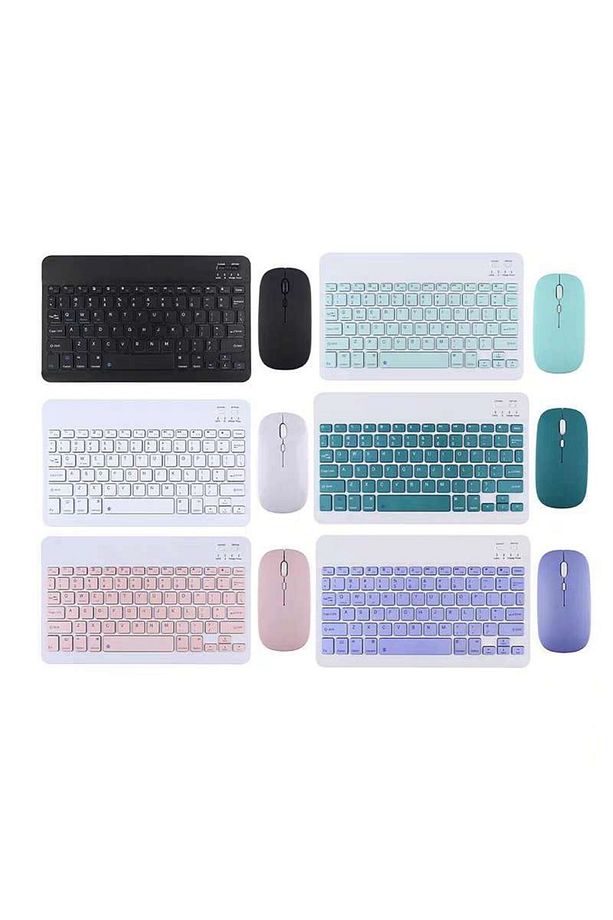 Honor Pad X9 Uyumlu Klavye Mouse Set Kablosuz Bluetoothlu Set Pembe - 2