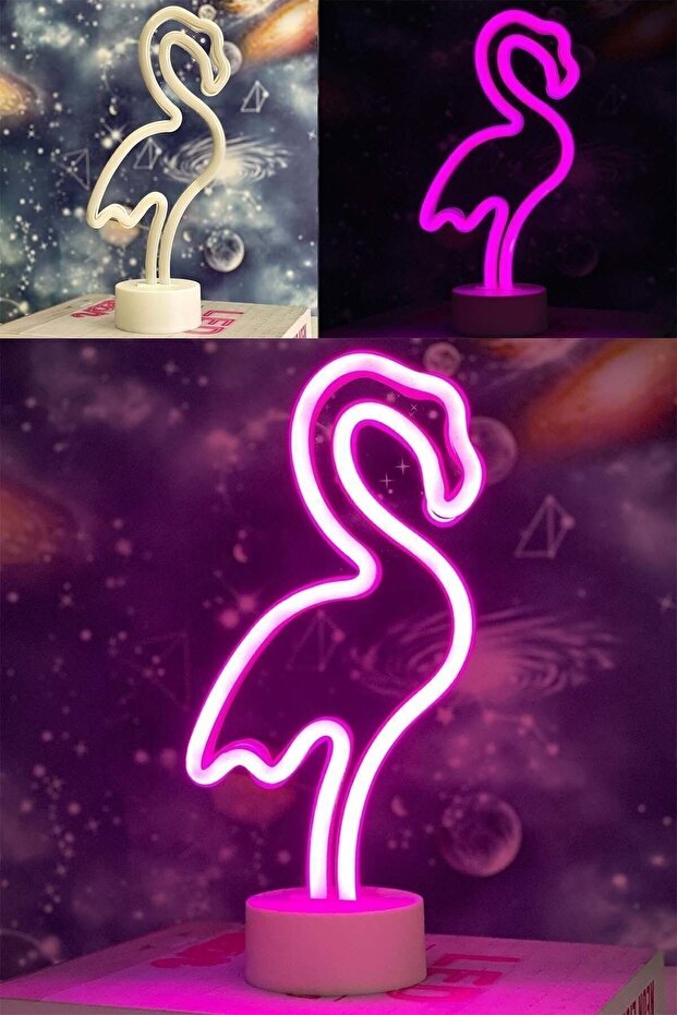 Dekoratif Flamingo Neon Led Gece Lambası - 1
