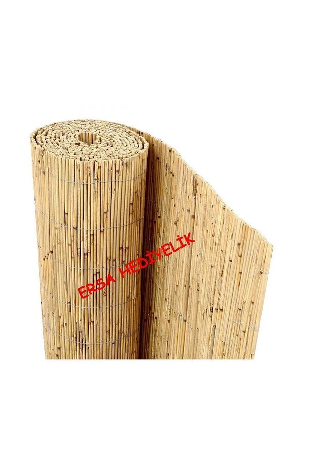 1-5 Misinalı Hasır Kamış Çit Yükseklik 1 Metre Genişlik 5 Metre Misinalı Bahçe Çiti Doğal Misinalı - 4