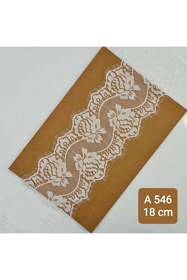 دانتيل ملتحي (كود A546) عرض 18 سم طول 3 متر أسود - إكرو