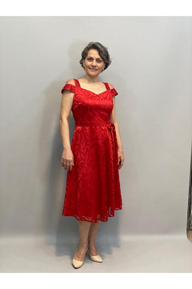 BEŞGEN YAKA TÜL ELBİSE - 1