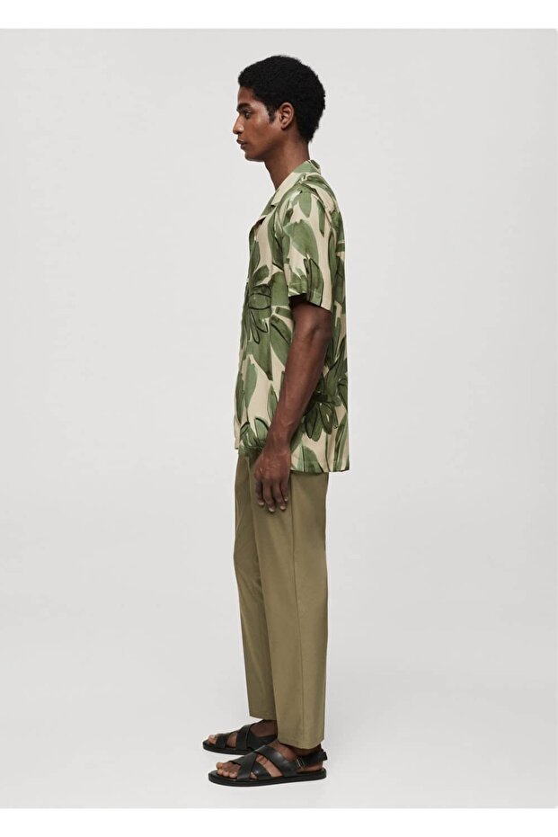 Flowy Tropical Patterned Shirt - 7