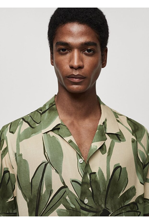 Flowy Tropical Patterned Shirt - 6