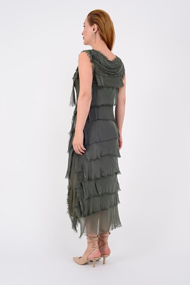 2031 Kat Kat Ipek Elbise - 3