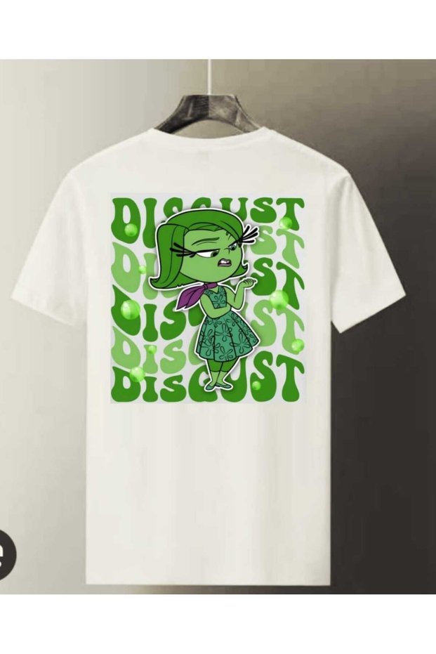 White Inverted Face Characters Front Back Printed Oversize Unisex Tshirt