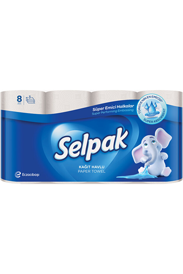 Kitchen Towel 3ply  8 Rolls