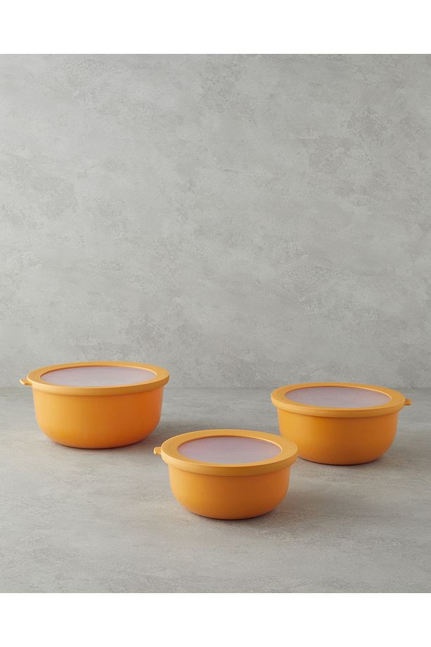 Sara Plastik 3'lü Saklama Kabı 1,5 + 2,5 + 4 lt Sarı - 2