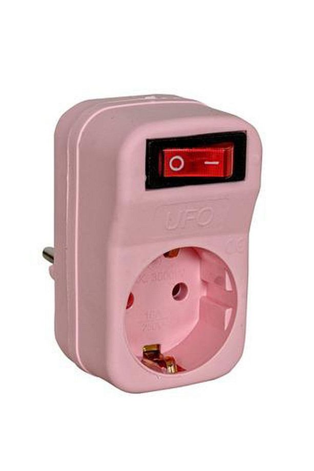 Yigit E Ticaret Akım Korumalı Tekli Anahtar Priz Pembe - 2