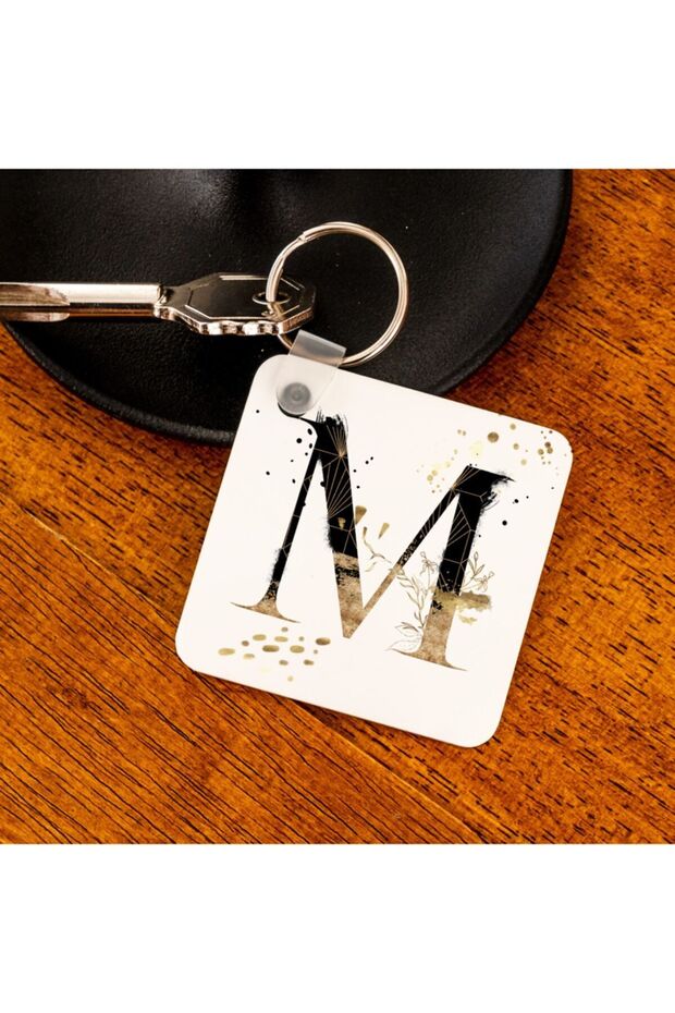 Gift Keychain with Special Initial Design for Letter M - Keychain with Initial - 1