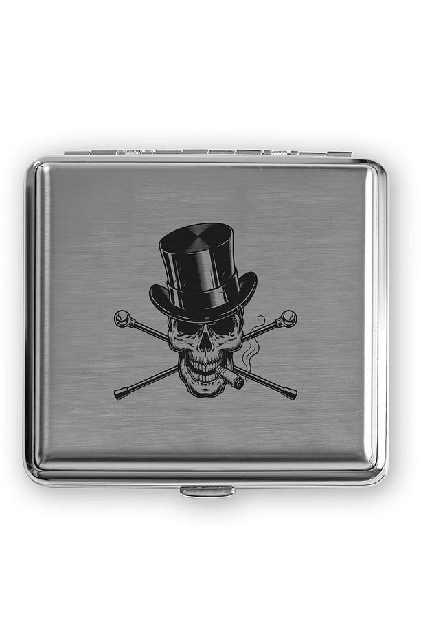 Kurukafa Baskılı Metal Sigara Tabakası - Sigara Kutusu - 8