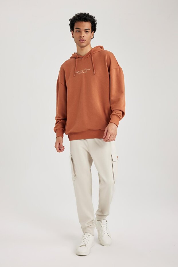 Regular Fit Slim Sweatpants with Cargo Pockets and Elasticated Waistband A6209Ax23Au