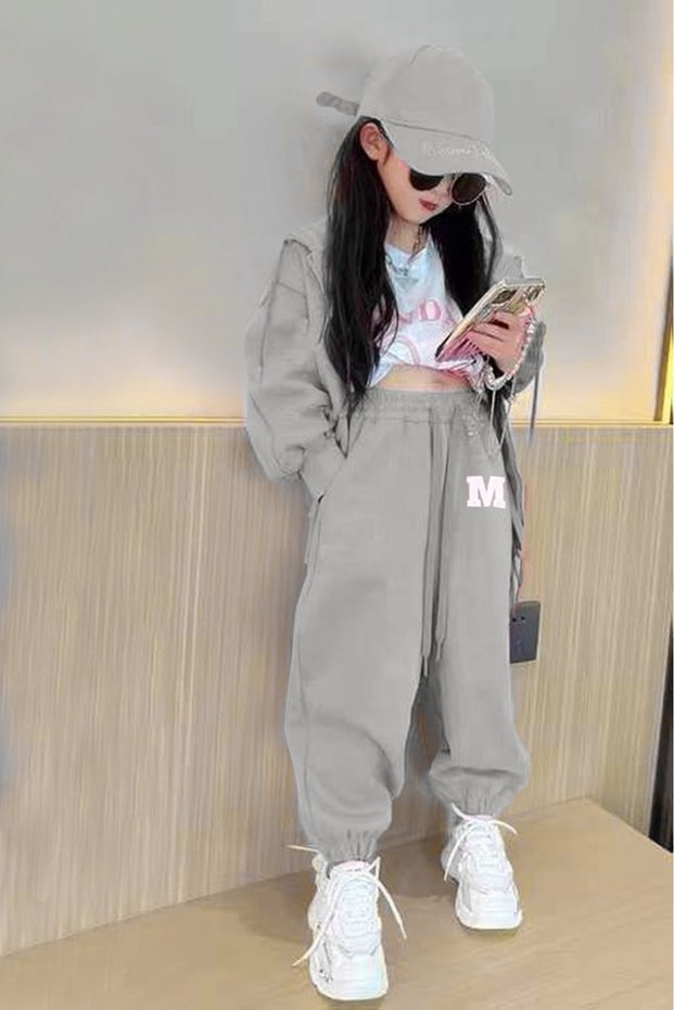 Special Design Zippered Cardigan m Printed Full-Winter Luxury Track Suit for Girls