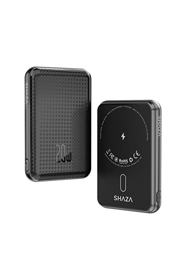 Shaza 20 W 5000 mAH Megsafe Hızlı Şarj Siyah Powerbank