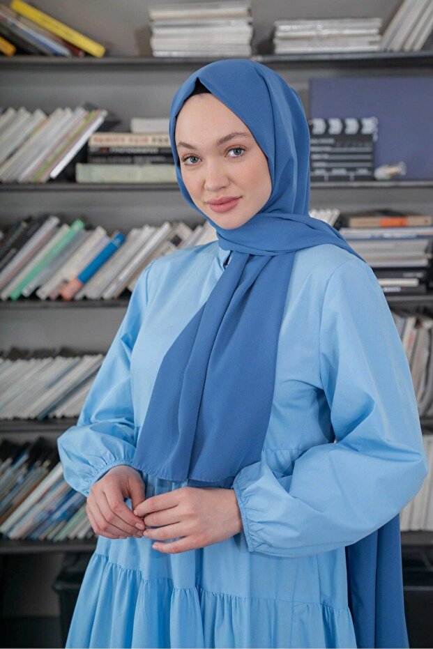 Quality Medina Silk Shawl Indigo Blue 190 X70 Sal2306