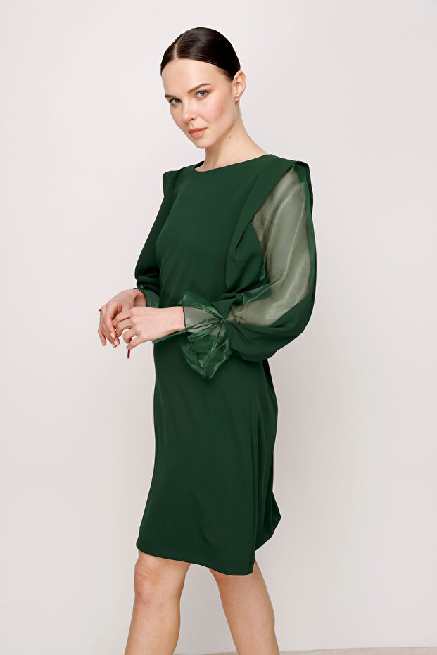 Organze Kol  Elbise - 3