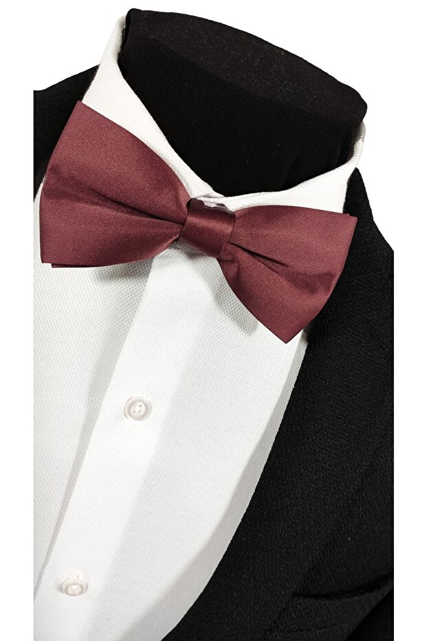 Bordo Renk Düz Papyon - 1