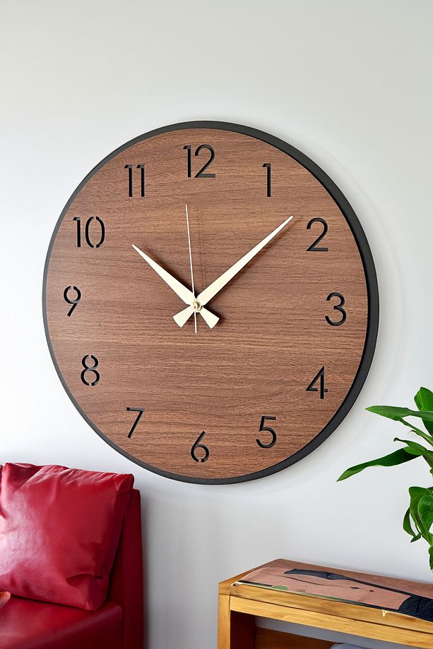 Dekoratif Yeni Modern Regulus Ahşap Duvar Saati 48cm - 5