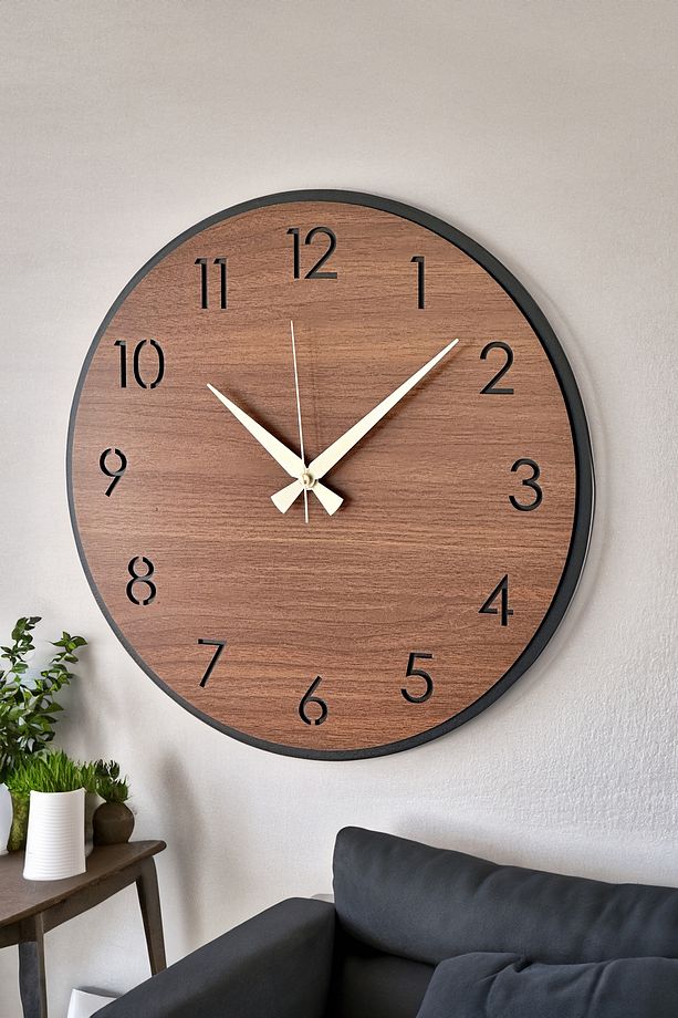 Dekoratif Yeni Modern Regulus Ahşap Duvar Saati 48cm - 4