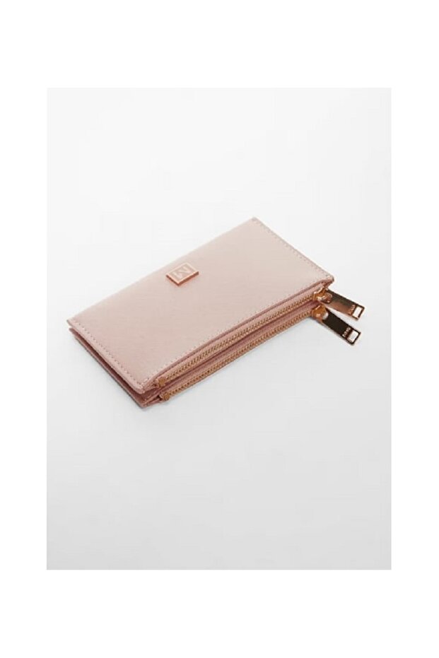 Hellrosa Geldbörse mit zwei Fächern - 2